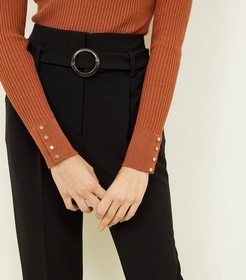 Schwarze hose mit gürtel Clearance